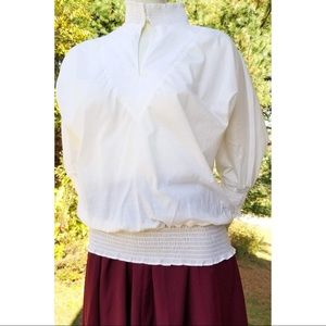 Shinestar White Smocked Blouse, NWT ✔️